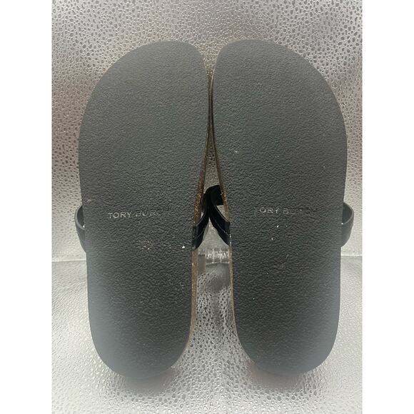 Tory Burch Miller Cloud Black Patent Sandals Flip Flops Women’s Size 7 - Picture 5 of 5